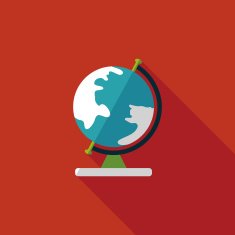 globe icon flat icon with long shadow N28