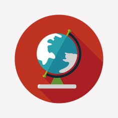 globe icon flat icon with long shadow N29
