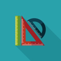 Ruler flat icon with long shadow eps10 N25