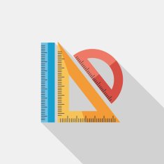 Ruler flat icon with long shadow eps10 N26
