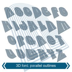 Rotated constructor dimensional script vector geometric letters N4