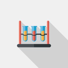 test tube flat icon with long shadow N65