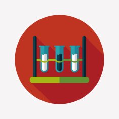 test tube flat icon with long shadow N66