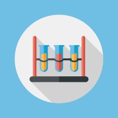 test tube flat icon with long shadow N67
