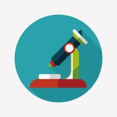 microscope flat icon with long shadow N20