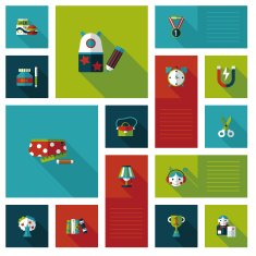 back to school flat ui background eps10 N55