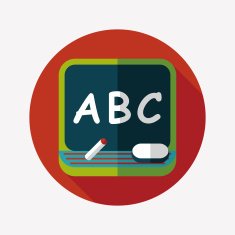 blackboard flat icon with long shadow eps10 N11