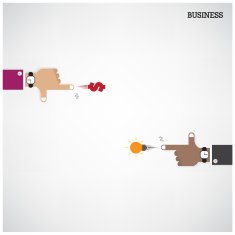 Businessman hand shooting creative light bulb