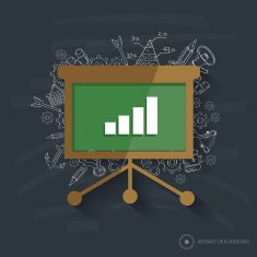 Presentation symbol design on blackboard background clean vector