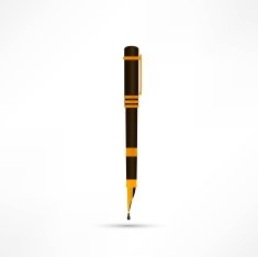 golden pen on white background N2