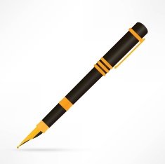 golden pen on white background N3