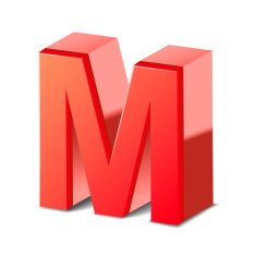 3d red letter M
