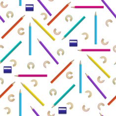 Seamless pattern with color pencils N4