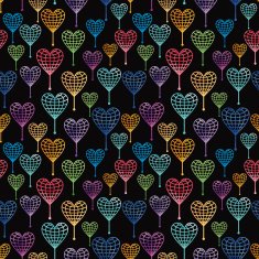 Seamless pattern with globe hearts N3