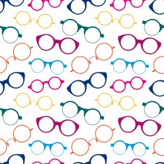 Seamless pattern with colorful retro glasses