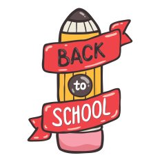 Cute school pencil with ribbon Back to school