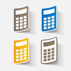 Paper clipped sticker office electronic calculator