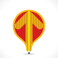 creative arrow in bulb shape pencil