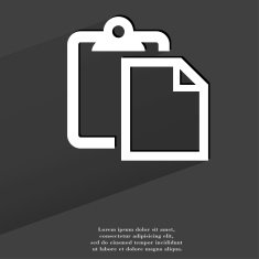 blank paper Flat modern web button with long shadow and