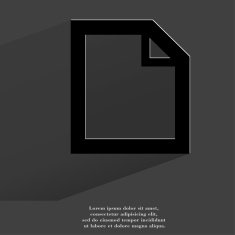 blank paper Flat modern web button with long shadow and N4