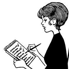 Woman Writing in a Notepad