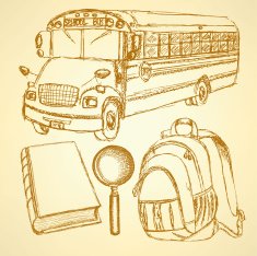 Sketch school bus zoom book and notebook N2