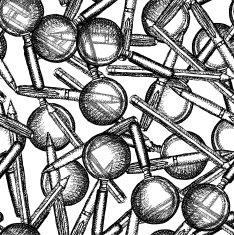 Sketch zoom pen and pencil in vintage style