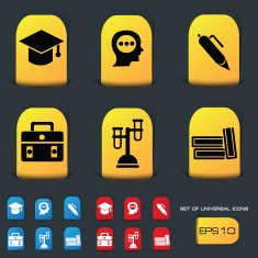 Education and science icons vector