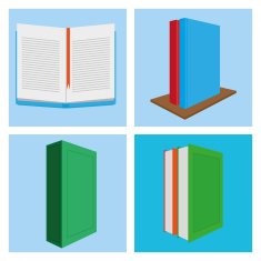 Set Of Different Book Illustrations Isolated N2