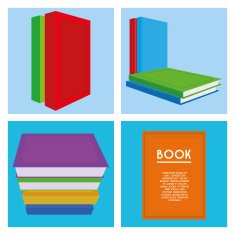 Set Of Different Book Illustrations Isolated N4