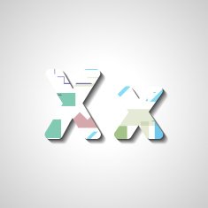 Colorful letter alphabet N7