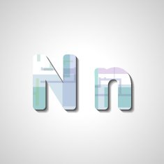 Colorful letter alphabet N12