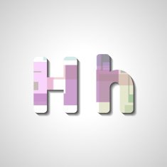 Colorful letter alphabet N17