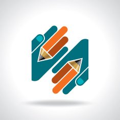 hand with pencil education idea