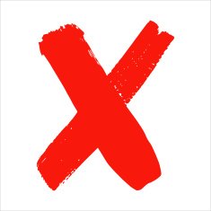 X - Red handwritten letter on white background Acrylic colors N6
