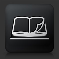 Black Square Button with Book Icon N14