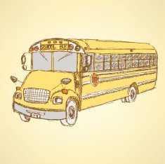 Sketch cute school bus