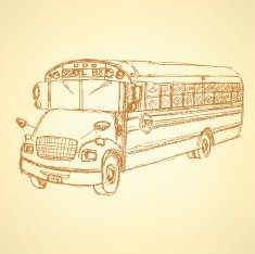 Sketch cute school bus N2