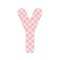 Pink squares pattern alphabet Y