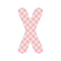 Pink squares pattern alphabet X