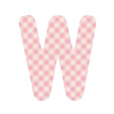 Pink squares pattern alphabet W