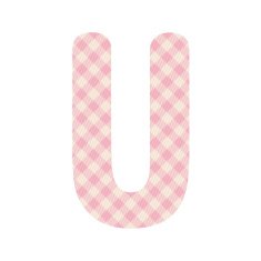 Pink squares pattern alphabet U