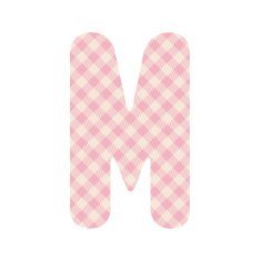 Pink squares pattern alphabet M