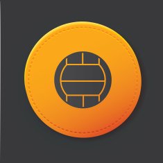 Volleyball button clean vector