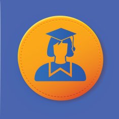 Education symbol on button vector