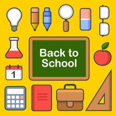 School Icons Set Vector N3