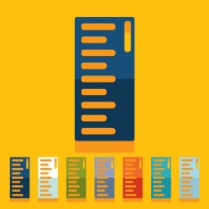 Flat design ruler N6