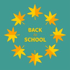 Autumn yellow maple leaf frame Back to school N2