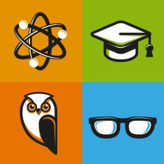 Vector education concepts in flat outline style N2