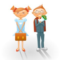 Cartoon school kids N2